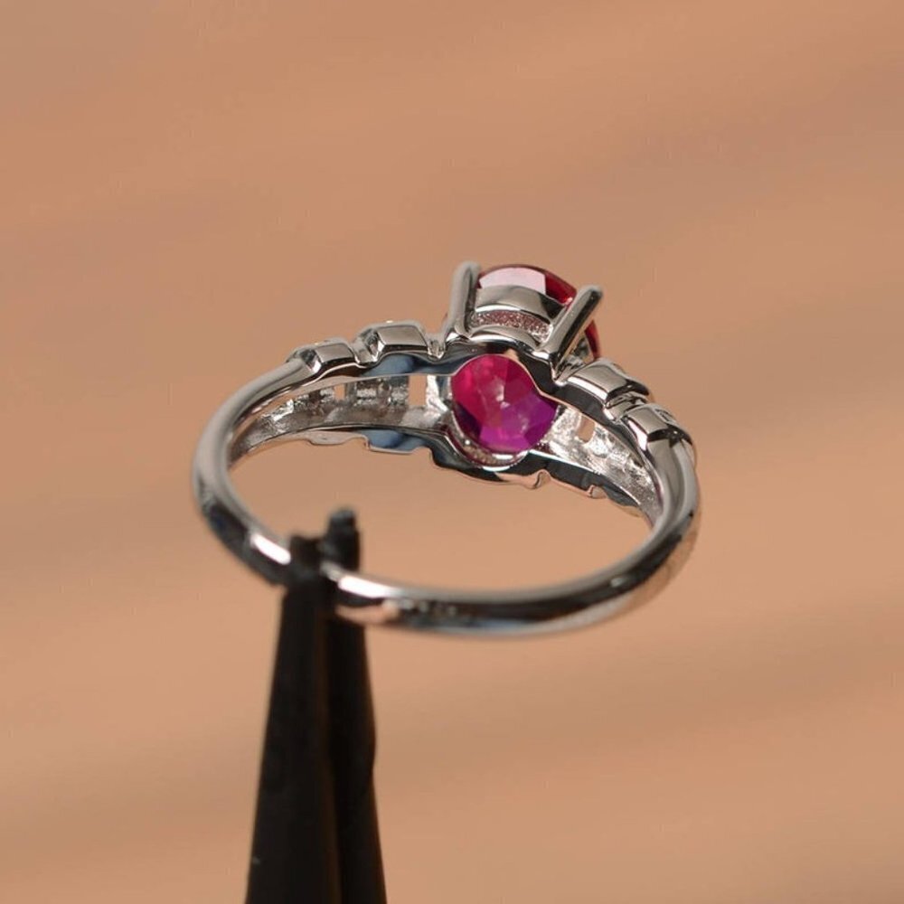💝 Refine Oval Pure Zircon Romantic Silver Elegant Rings for Women, PD349 - Picture 3 of 4